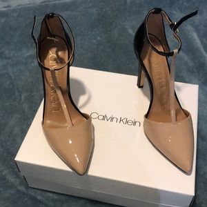 Calvin Klein Black and Tan heels